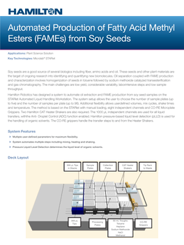 Automated Production of Fatty Acid Methyl Esters (Fames) from Soy Seeds