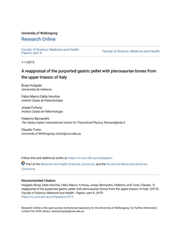 A Reappraisal of the Purported Gastric Pellet with Pterosaurian Bones from the Upper Triassic of Italy