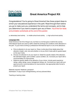 Great America Project Kit