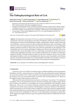 The Pathophysiological Role of Coa