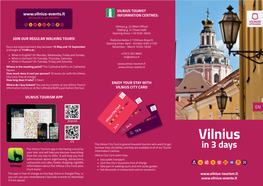 Vilnius Tourist Information Centres: All Events in One Website!
