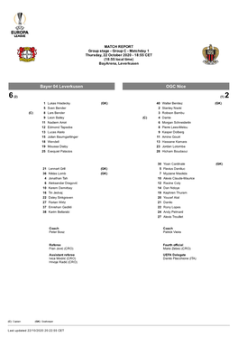 Bayer 04 Leverkusen OGC Nice