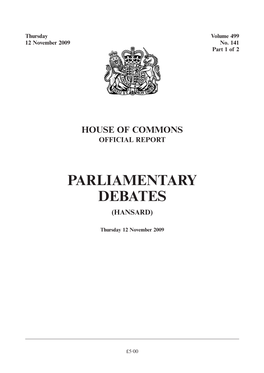 Parliamentary Debates (Hansard)