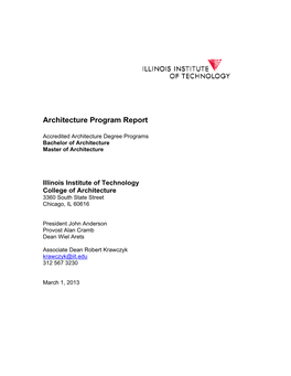 Architecture Program Report