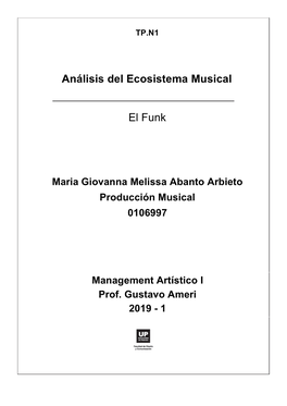 Análisis Del Ecosistema Musical El Funk