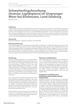 (Insecta: Lepidoptera) Im Ursprunger Moor Bei Elixhausen, Land Salzburg • Mitt