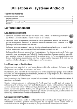 Utilisation Du Système Android