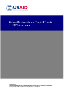 Guinea Biodiversity and Tropical Forests 118/119 Assessment