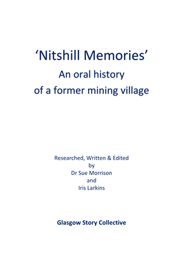 An Oral History of a Former Mining Village