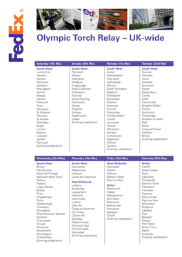 Olympic Torch Relay – UK-Wide