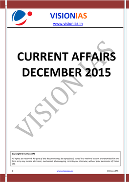 Current Affairs December 2015