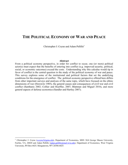 The Political Economy of War and Peace