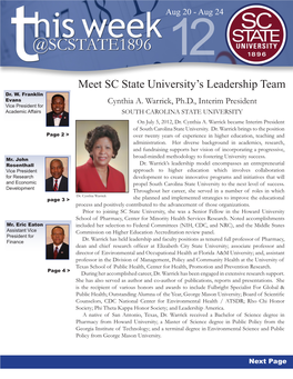 Meet SC State University's Leadership Team