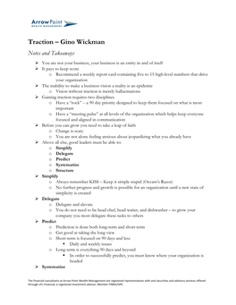 Traction – Gino Wickman