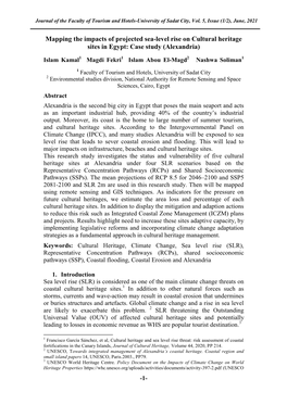 Mapping the Impacts of Projected Sea-Level Rise on Cultural Heritage Sites in Egypt: Case Study (Alexandria)