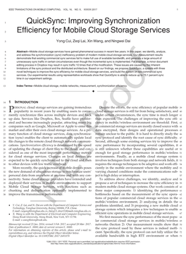 Quicksync: Improving Synchronization Efficiency for Mobile Cloud Storage Services 3