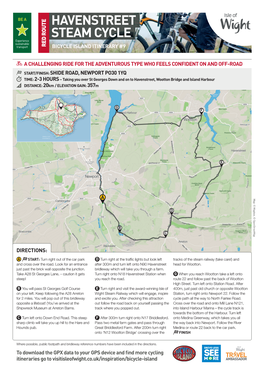 HAVENSTREET STEAM CYCLE Experience Sustainable Transport RED ROUTE BICYCLE ISLAND ITINERARY #9