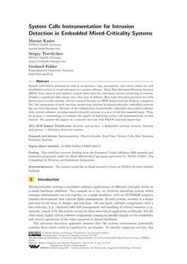 System Calls Instrumentation for Intrusion Detection in Embedded