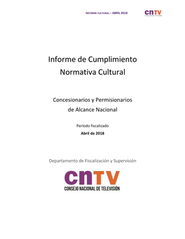 Informe De Cumplimiento Normativa Cultural