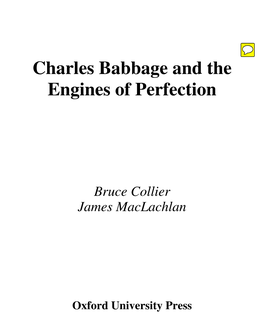 Charles Babbage and the Engines of Perfection