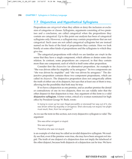 7.7 Disjunctive and Hypothetical Syllogisms