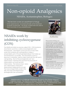 Non-Opioid Analgesics Nsaids, Acetaminophen, Biologics