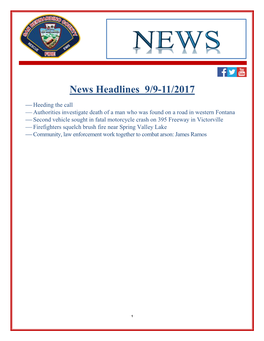News Headlines 9/9-11/2017