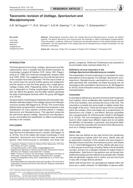 Taxonomic Revision of Ustilago, Sporisorium and Macalpinomyces