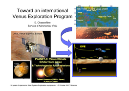 Toward an International Venus Exploration Program