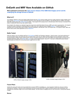 Onearth and MRF Now Available on Github