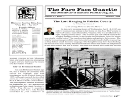 The Last Hanging in Fairfax County Historic Fairfax City, Inc
