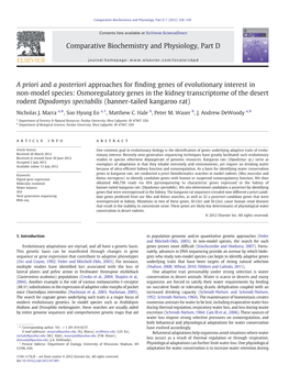 A Priori and a Posteriori Approaches for Finding Genes of Evolutionary Interest in Non-Model Species