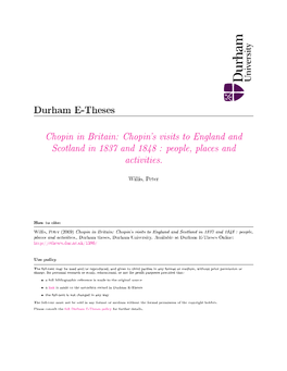 Chopin in Britain: Chopin's Visits to England and Scotland in 1837 and 1848 : People, Places and Activities