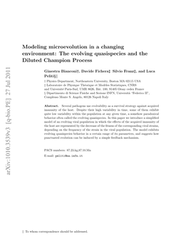 Modeling Microevolution in a Changing Environment: the Evolving Quasispecies and the Diluted Champion Process