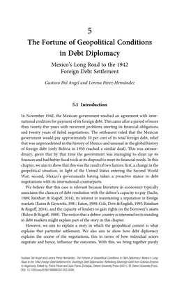 The Fortune of Geopolitical Conditions in Debt Diplomacy Mexico’S Long Road to the 1942 Foreign Debt Settlement