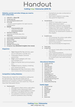 Handout Cutting E Dge V Isionaries (2018-19)