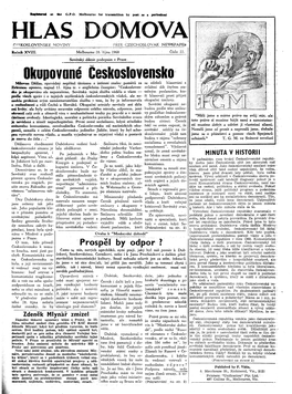 Hlas Domova Československé Noviny Free C Z E C H O Slo V a K New Spaper