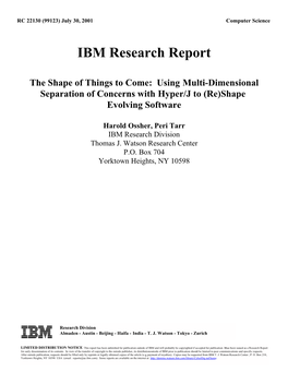 IBM Research Report