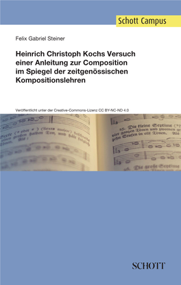 Heinrich Christoph Kochs Versuch Einer Anleitung Zur Composition Im Spiegel Der Zeitgenössischen Kompositionslehren