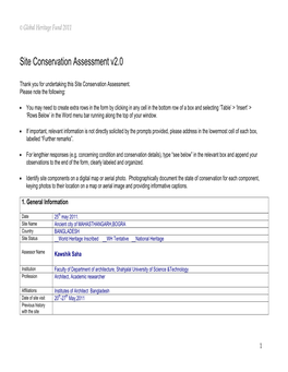 Site Conservation Assessment V2.0