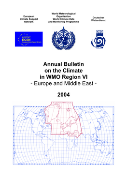Annual Bulletin on the Climate in WMO Region VI - Europe and Middle East