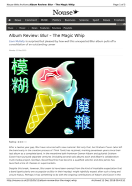 Album Review: Blur – the Magic Whip | Nouse