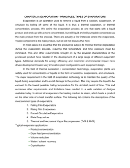 Chapter 21: Evaporation – Principles, Types Of