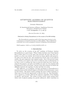 Asymptotic Algebra of Quantum Electrodynamics