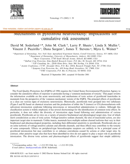 Mechanisms of Pyrethroid Neurotoxicity: Implications for Cumulative Risk Assessment