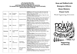 Ross and Walford with Brampton Abbotts Home Ministry Prayer Cycle