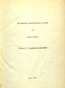 The Medieval Fortifications of Corone (Chapter I of Castles of the Morea)