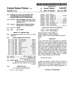 United States Patent (19) 11 Patent Number: 5,449,387 Hawkins Et Al