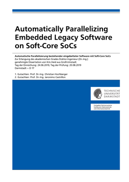 Automatically Parallelizing Embedded Legacy Software on Soft-Core Socs