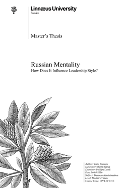 Russian Mentality How Does It Influence Leadership Style?